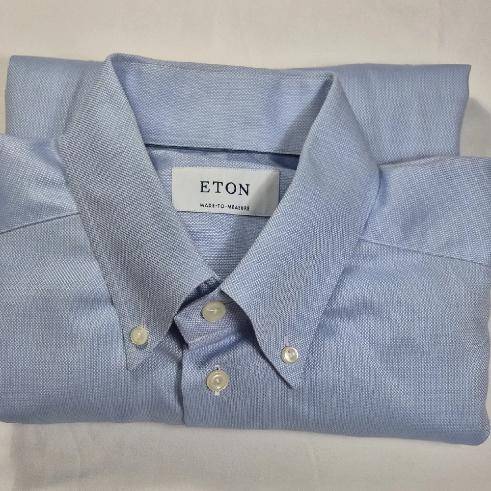 Eton Sky Blue Dress Shirt for Men - Picture 10 of 12